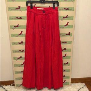 Mara Hoffman Linen Red Maxi Tulay Skirt